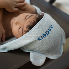 Load image into Gallery viewer, Bamboo Hooded Baby Towel with Ears (Personalisable)